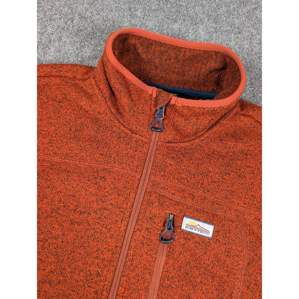 Orvis R65 Sweater Fleece Vest Mens XL Sunrise Red Orange Full Zip - Picture 2 of 12